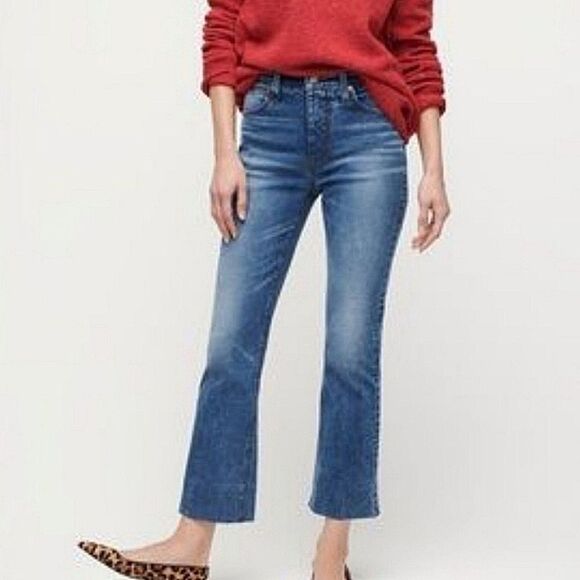 J. Crew Womens 9" Billie Mid-Rise Demi-Boot Crop Jeans Size 27 NWT - Picture 2 of 15